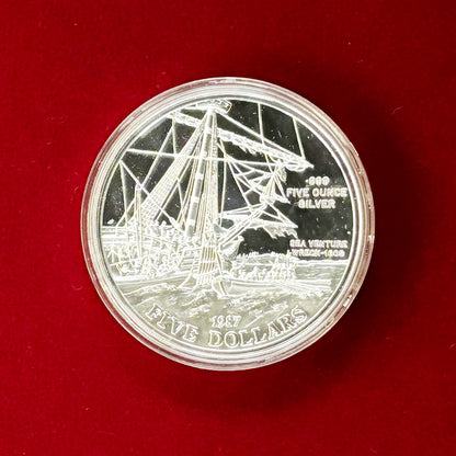 [Bermuda] 5 dollar silver coin proof 1987 SEA VENTURE WRECK-1609 [B-0000059]