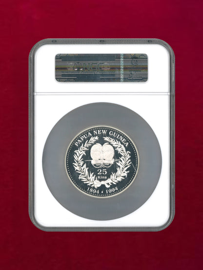 [Papua New Guinea] 25 Kina Silver Coin 1994 COINAGE CENTENNIAL COLORIZED NGC PF69 ULTRA CAMEO [B-0000060]