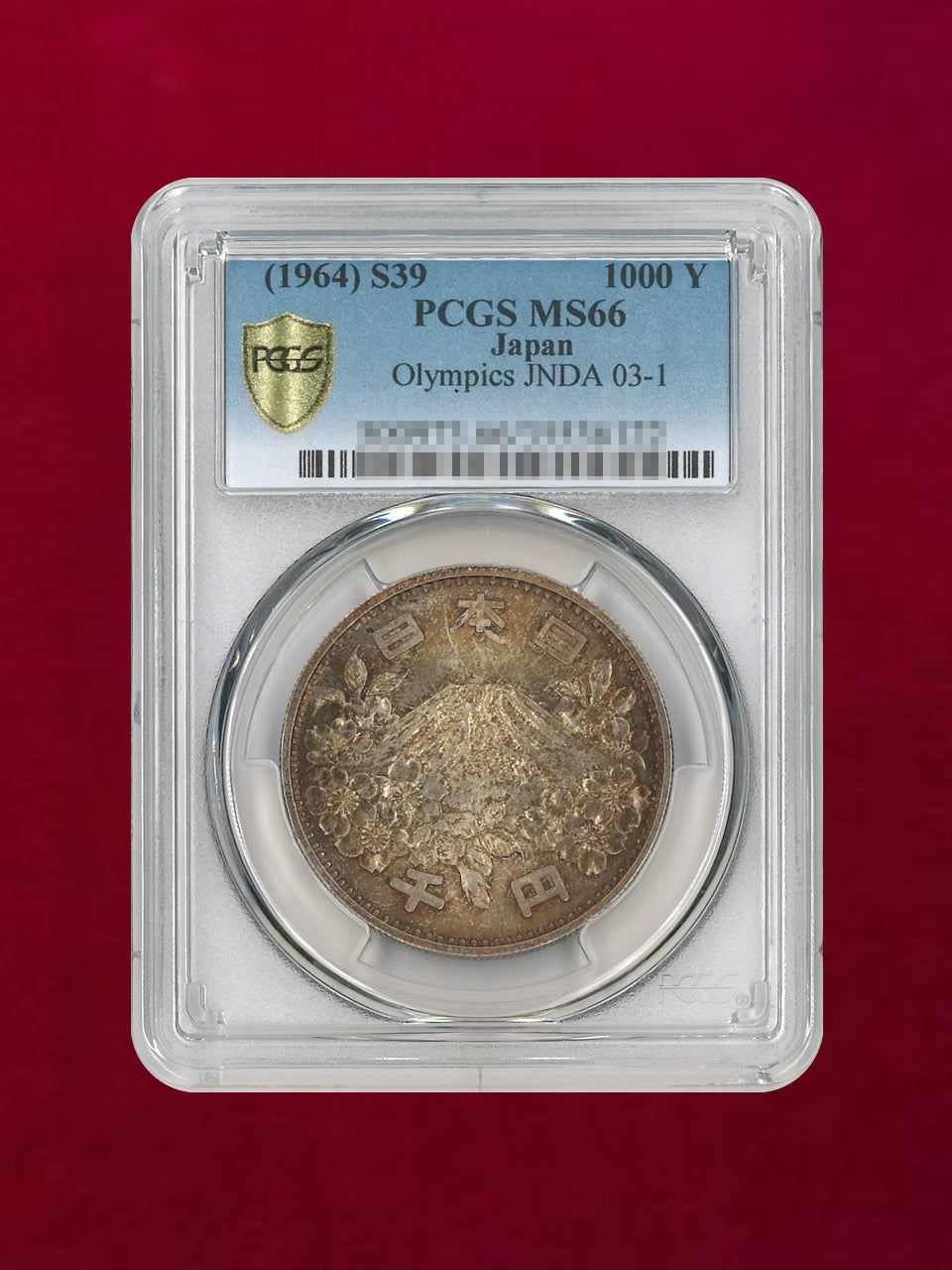 [Japan] Tokyo Olympics Commemorative 1000 Yen Silver Coin Showa 39 (1964) PCGS MS66 [B-0000068]