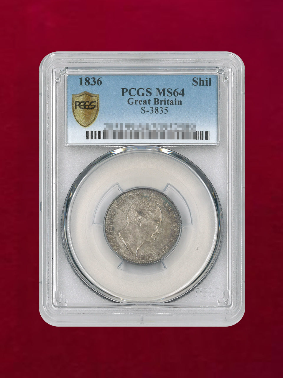 【イギリス】シリング銀貨 1836 PCGS MS64［B-0000085］