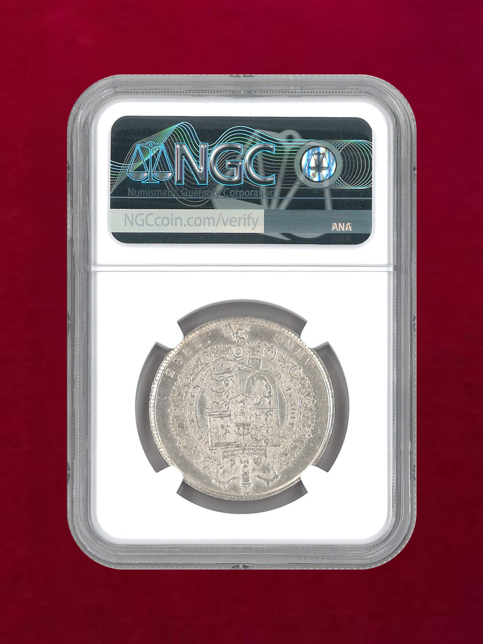 【イギリス】1/2クラウン銀貨 GARTER REVERSE NGC AU DERAILS CLEANED［B-0000086］