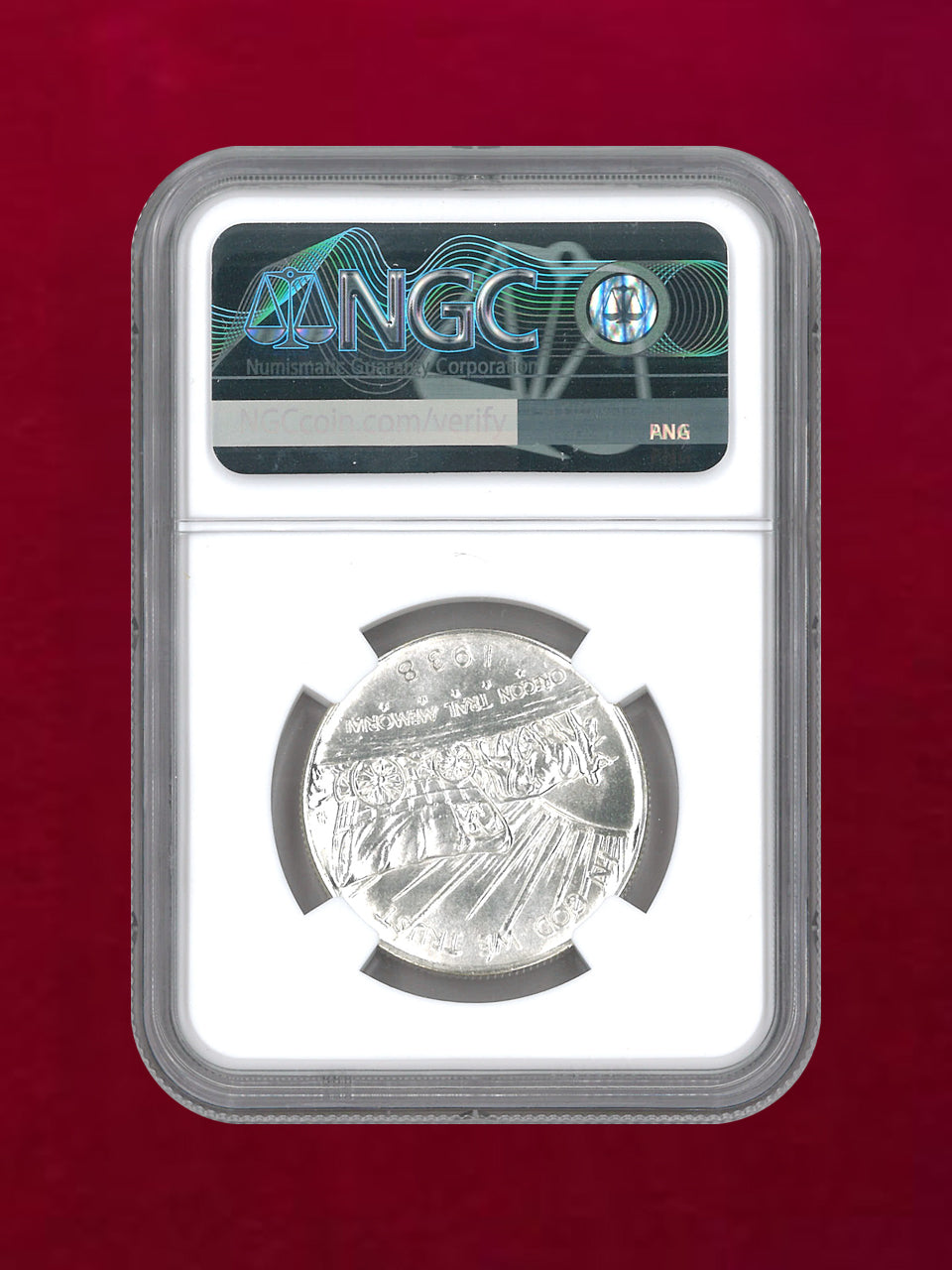 アメリカ】50セント 銀貨 1938 OREGON TRAIL NGC MS66［B-0000099