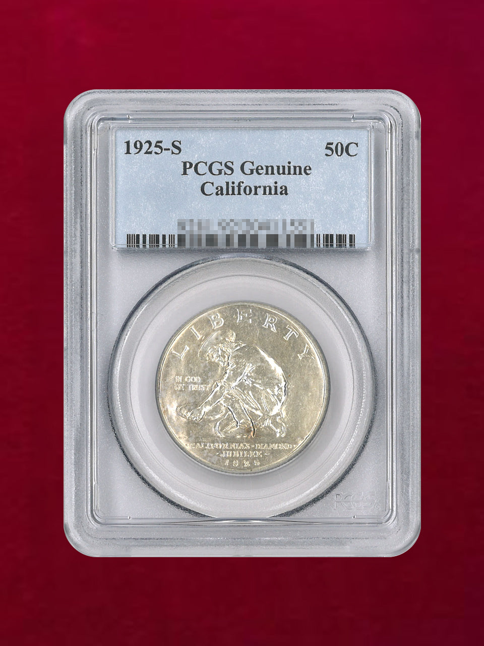 アメリカ】50セント 銀貨 1925S California PCGS Genuine［B-0000102