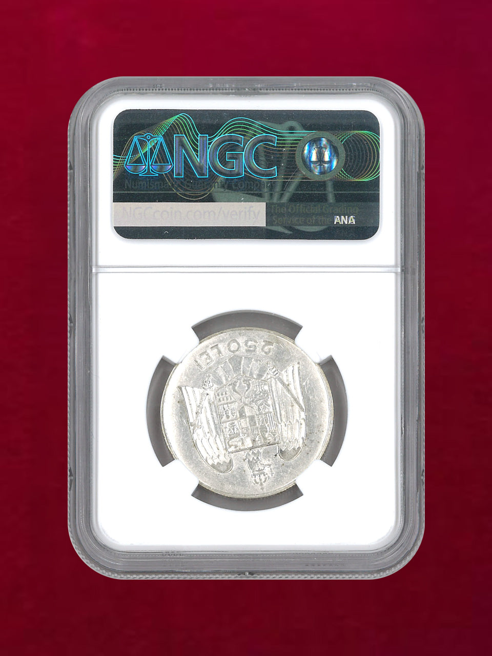 ルーマニア】250レイ 銀貨 1935 NGC AU DETAILS CLEANED［B-0000119