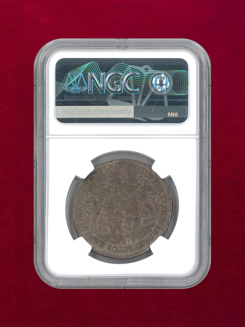 【オーストリア・ヴィンディッシュグレーツ】1/2ターラー銀貨 1777 NGC VF DETAILS MOUNT REMOVED［B-0000146］