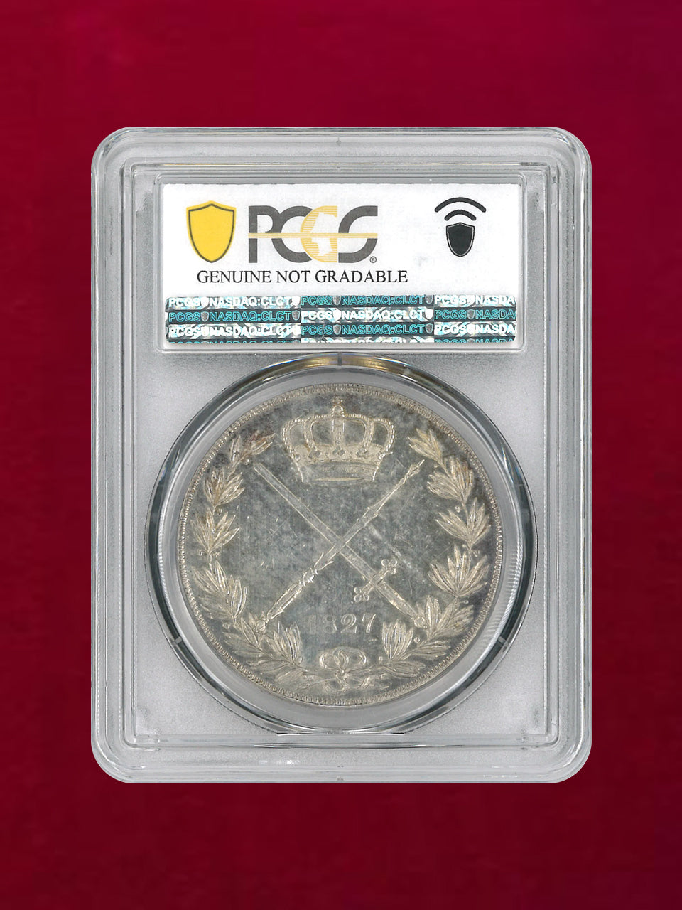 【ドイツ・ザクセン・コーブルク・ゴータ】ターラー銀貨 1827 PCGS Genuine Cleaned-AU Detail［B-0000148］