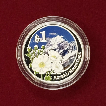 [New Zealand] 1 dollar silver coin Aoraki/Mount Cook Proof 2007 [B-0000158]