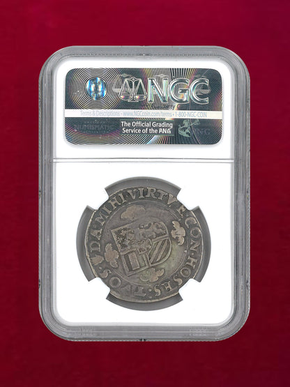 [Spanish Netherlands] Florin Silver Coin BRABANT/ANTWERP CHARLES V 1555-55 NGC F 15 [B-0000172]