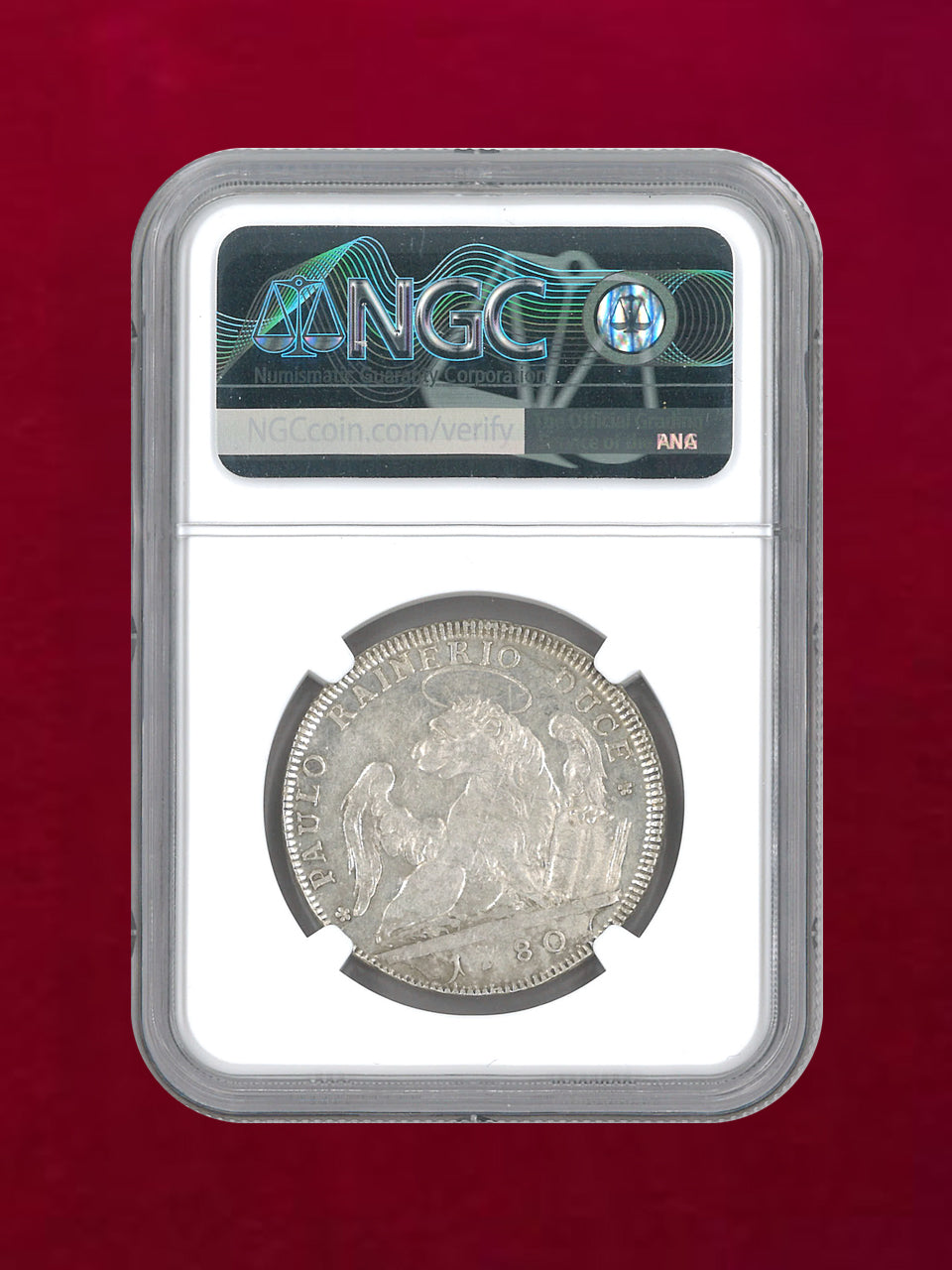 イタリア・ベネチア】1/2タレロ 銀貨 1780 NGC AU 58［B-0000177