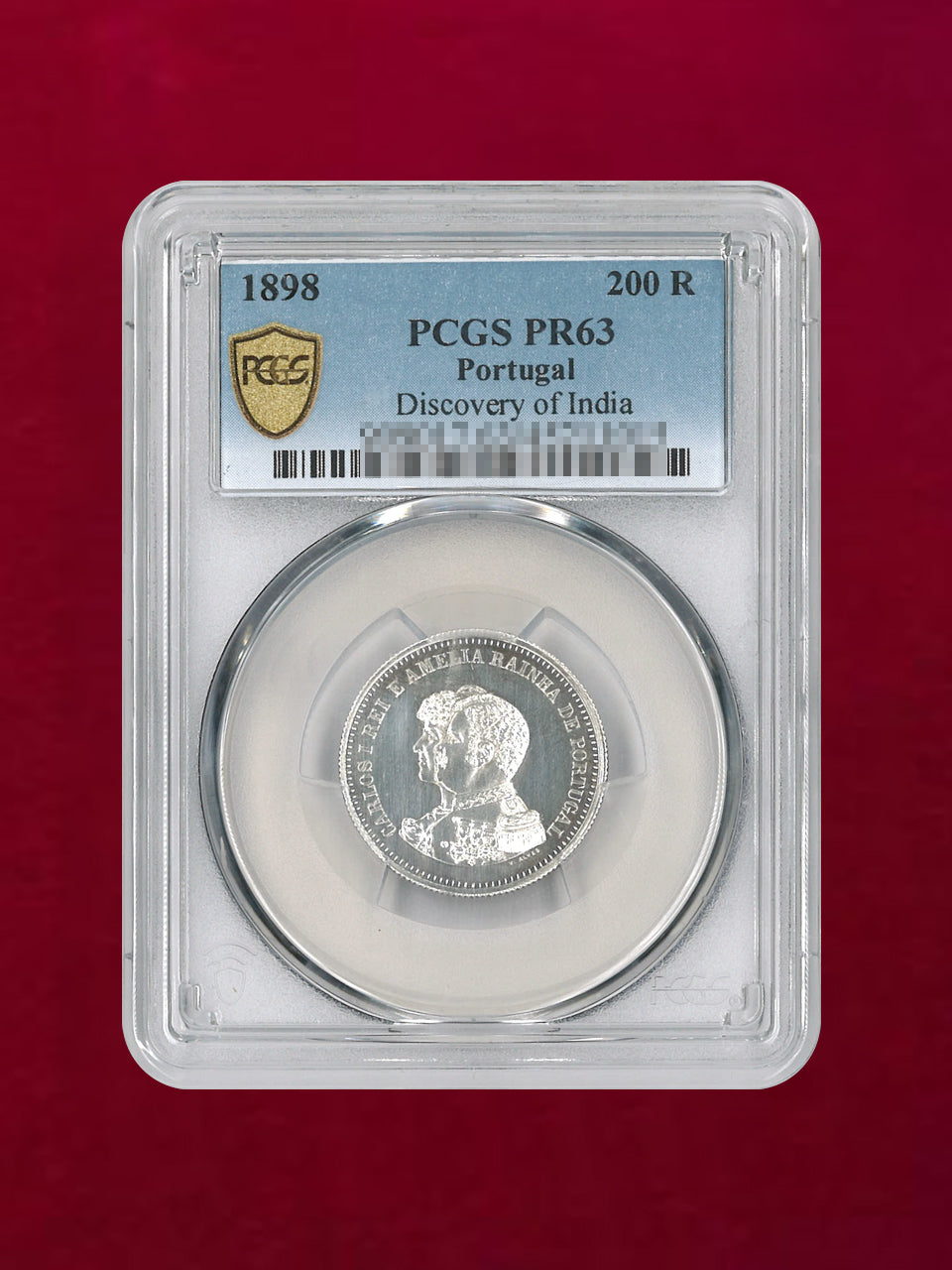 [Portugal] 200 Reis Silver Coin 1898 PCGS PR63 [B-0000178]