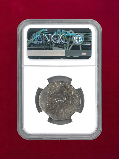 [Kingdom of Elam] Kamnaskires III &amp; Anzaze AR Tetradrachm(16.06g) c.82-72BC NGC AU 4/5 2/5 [B-0000189]