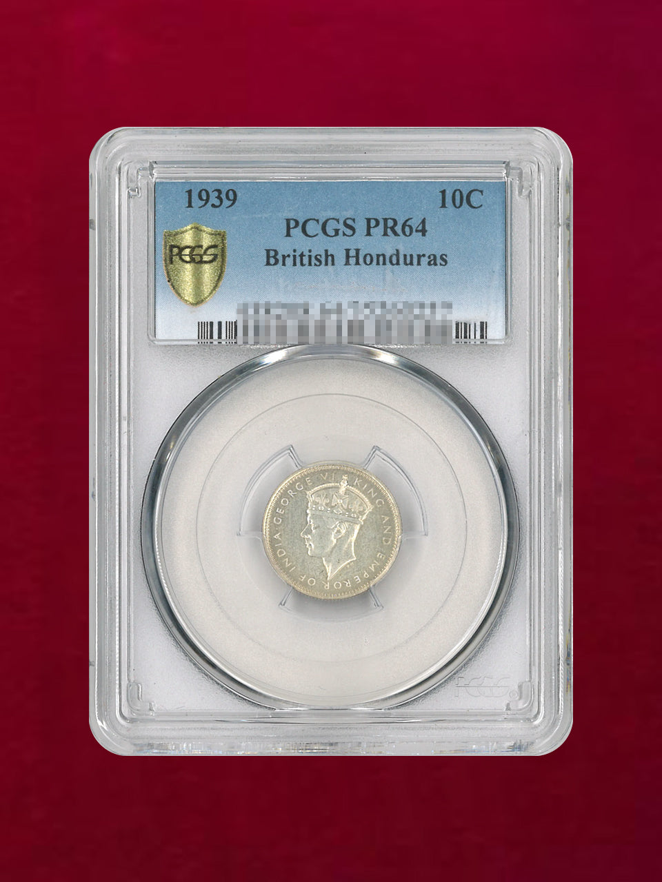 [British Honduras] 10-cent silver coin 1939 PCGS PR64 [B-0000191]