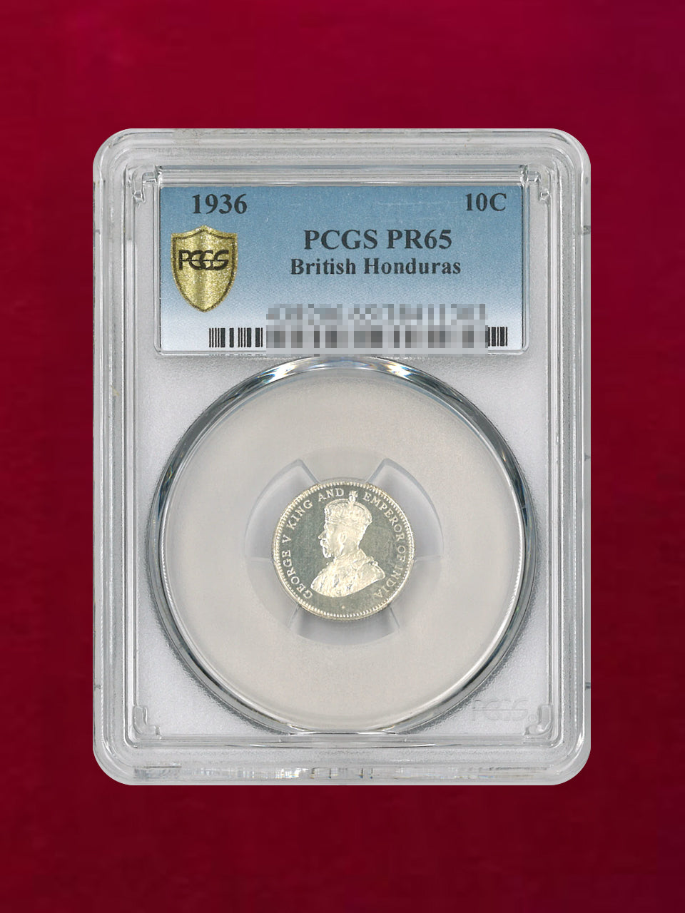 [British Honduras] 10-cent silver coin 1936 PCGS PR65 [B-0000192]