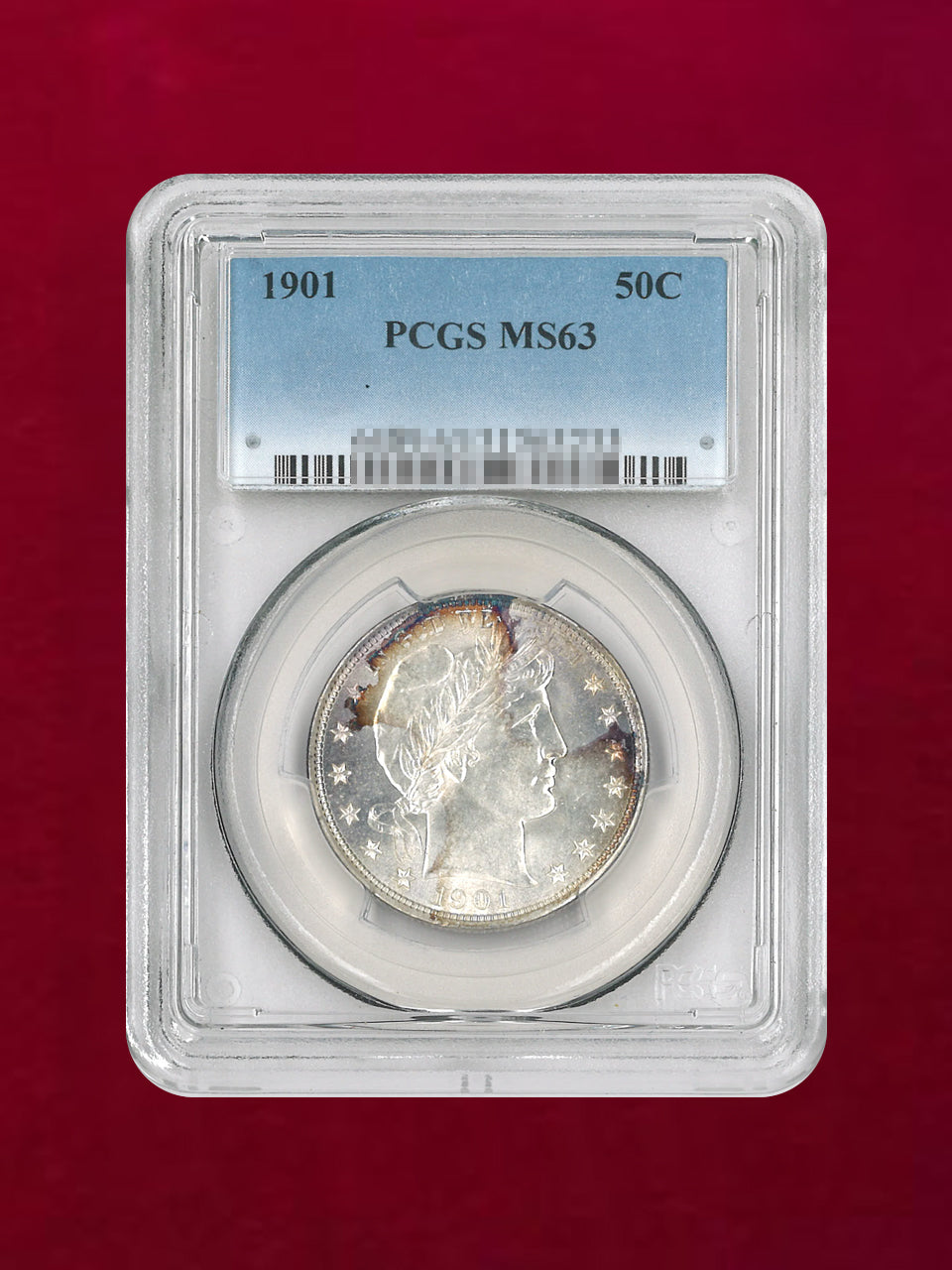 【アメリカ】50セント銀貨 1901 PCGS MS63［B-0000197］