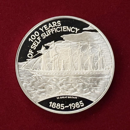 [Falkland Islands] 25 Pound Silver Coin 100th ANNVERSARY of SELF SUFFICIENCY Proof 1985 [B-0000202]