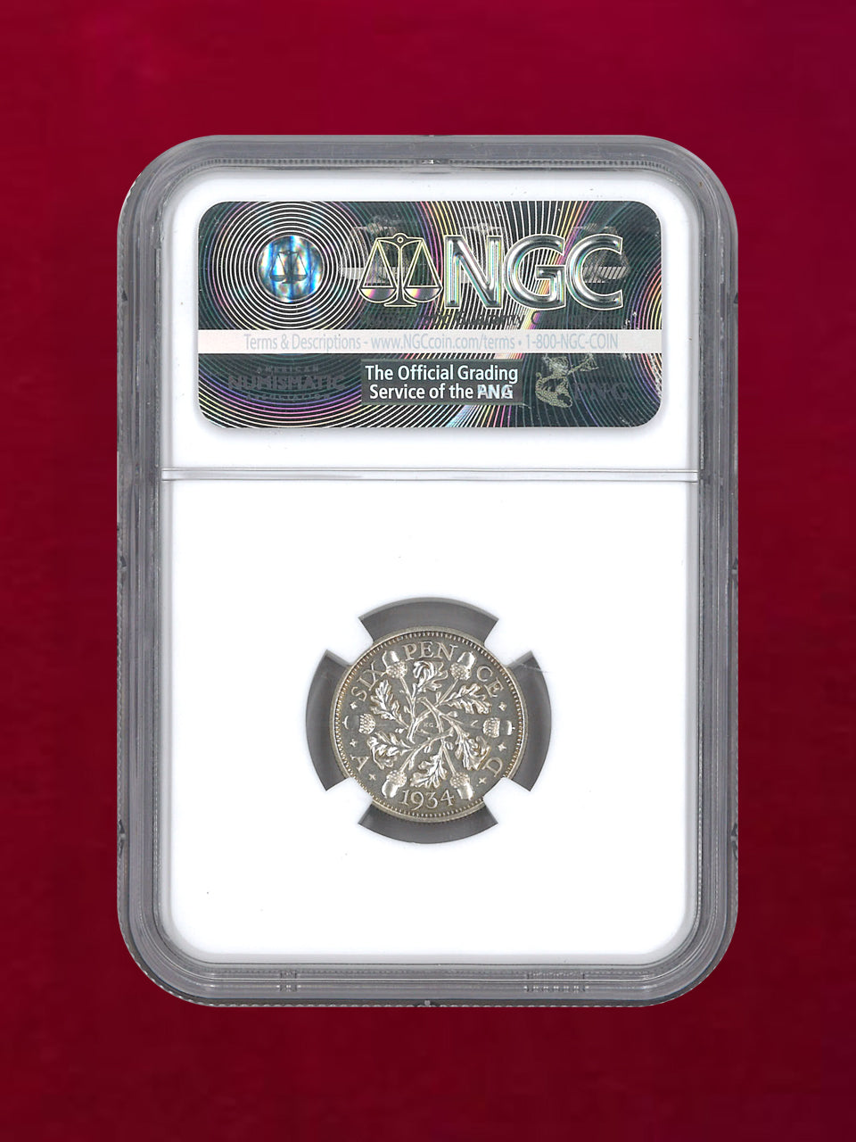 【イギリス】6ペンス 銀貨 1934 NGC PF 64［B-0000228］