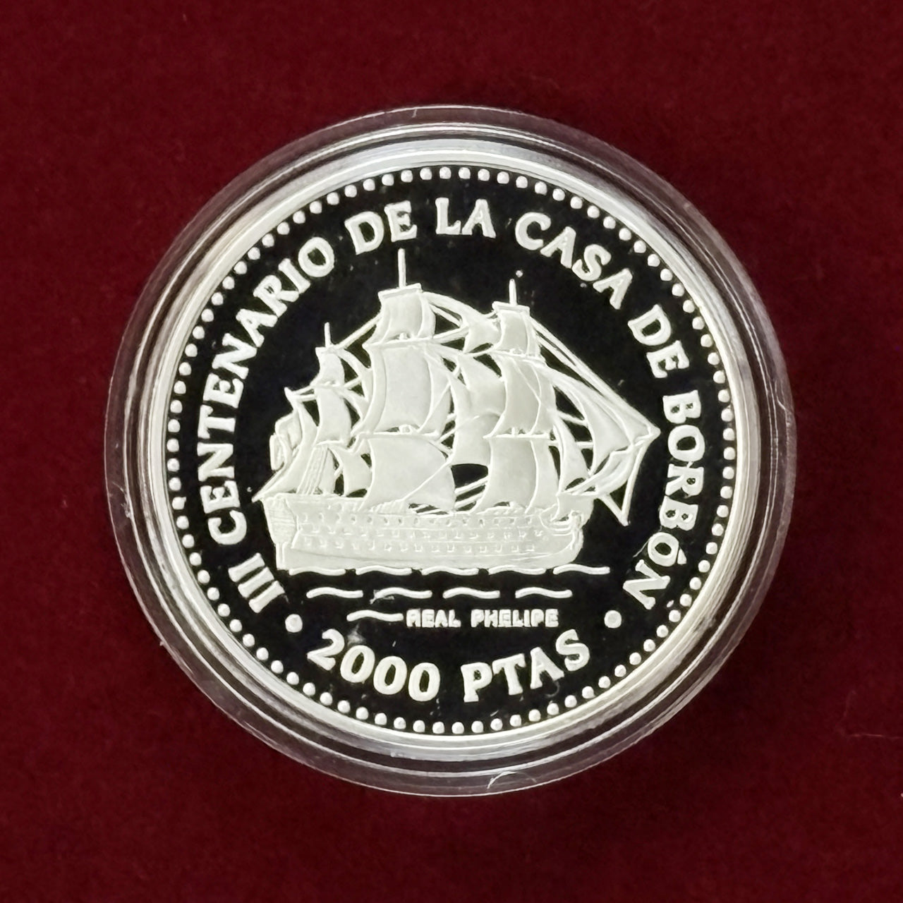 スペイン】2000ペセタ 銀貨 プルーフ 1997［B-0000306］ – ワールド