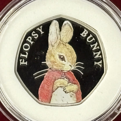 [UK] Flopsy 50 Pence Silver Proof Coin 2018 Limited Edition Gift Set with Picture Book [B-0000437]