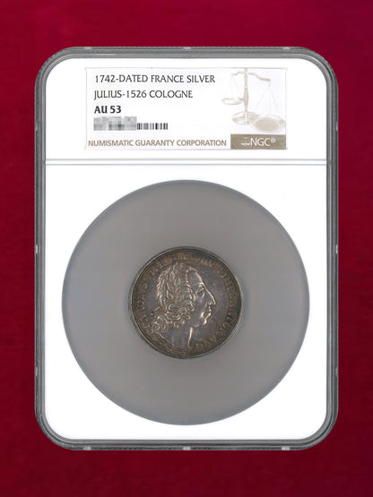 [Cologne, Germany] Silver Medal Commemorating the Coronation of Charles VII 1742 NGC AU 53 [B-0000449]