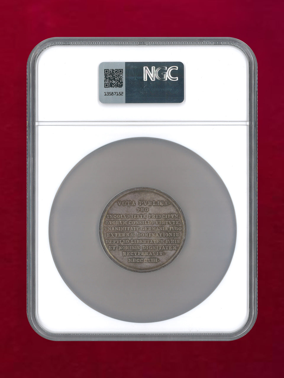 [Austria] Anti-Napoleonic Triple Alliance Silver Medal 1813 NGC AU 53 [B-0000450]