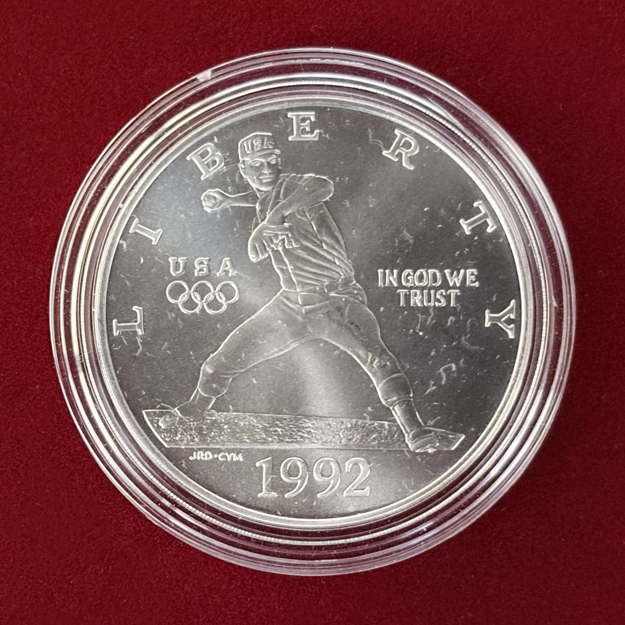 【アメリカ】バルセロナオリンピック記念 1ドル 銀貨 野球 1992［B-0000469］