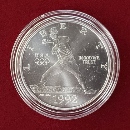 【アメリカ】バルセロナオリンピック記念 1ドル 銀貨 野球 1992［B-0000469］