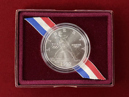 【アメリカ】バルセロナオリンピック記念 1ドル 銀貨 野球 1992［B-0000469］