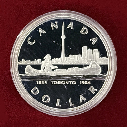 【カナダ】トロント150周年記念 1ドル 銀貨 1984［B-0000470］