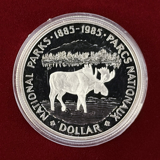 【カナダ】国立公園100周年記念 1ドル 銀貨 1985［B-0000471］