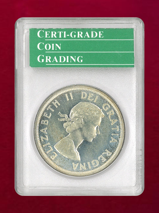 【カナダ】シャーロットタウン・ケベック会議100周年記念 1ドル 銀貨 1964 CCG MS65［B-0000472］