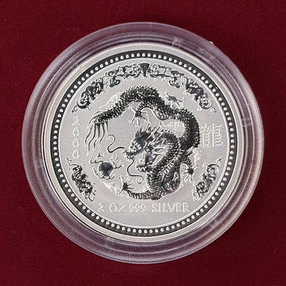 [Australia] Year of the Dragon 2 Dollar Silver Coin 2000 [B-0000478]