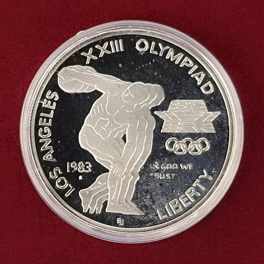 【アメリカ】ロサンゼルスオリンピック記念 1ドル 銀貨 1983［B-0000484］