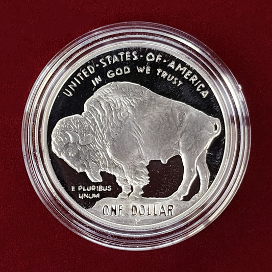 【アメリカ】バッファロー 1ドル 銀貨 プルーフ 2001［B-0000492］