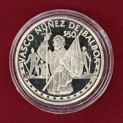 【クック諸島】バスコ・ヌニェス・デ・バルボア 50ドル 銀貨 プルーフ 1988［B-0000494］