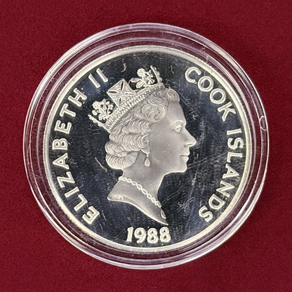 【クック諸島】バスコ・ダ・ガマ 50ドル 銀貨 プルーフ 1988［B-0000495］
