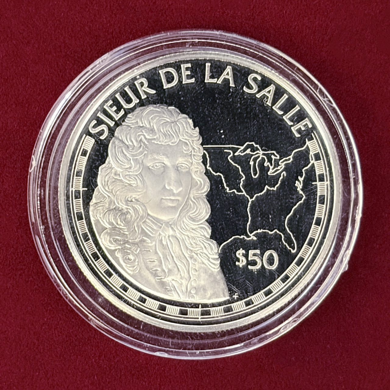 クック諸島】シュ・ド・ラ・サール 50ドル 銀貨 プルーフ 1988［B