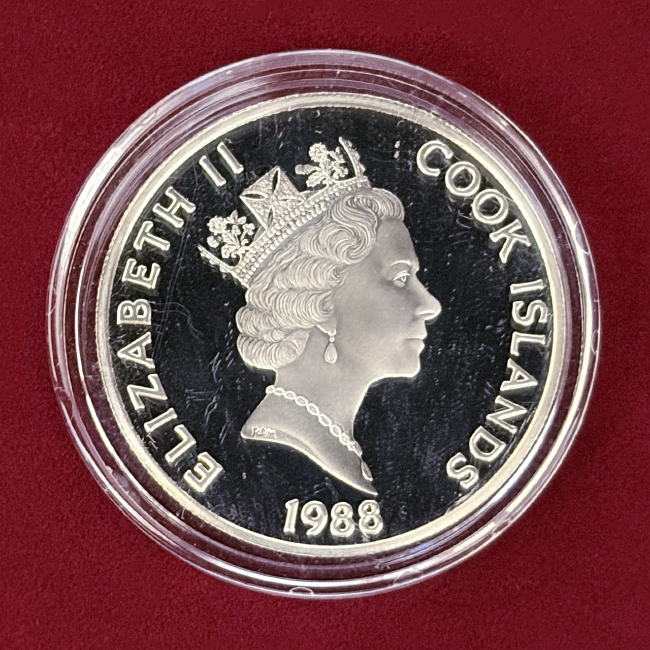 【クック諸島】クリストファー・コロンブス 50ドル 銀貨 プルーフ 1988［B-0000496］