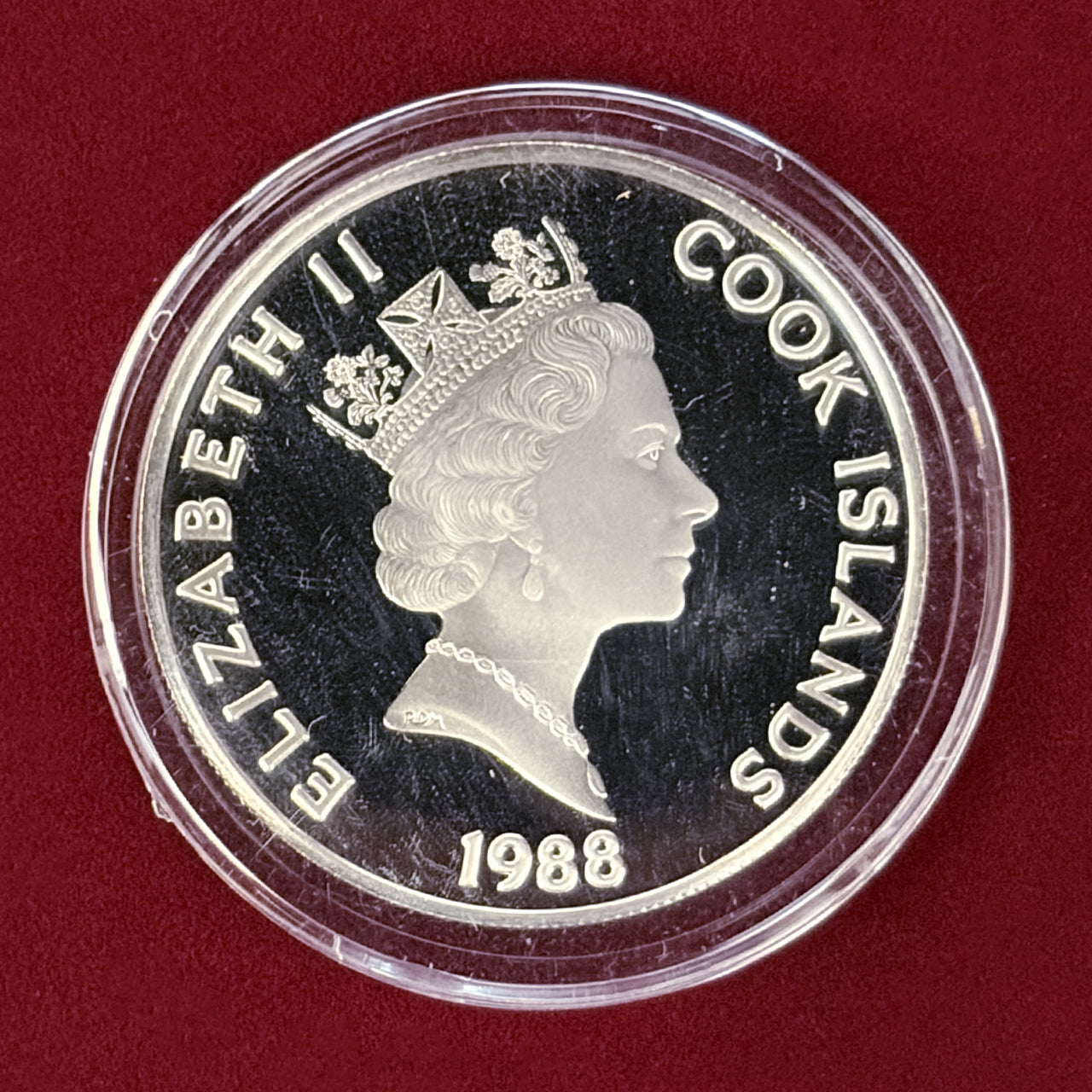 クック諸島】シュ・ド・ラ・サール 50ドル 銀貨 プルーフ 1988［B