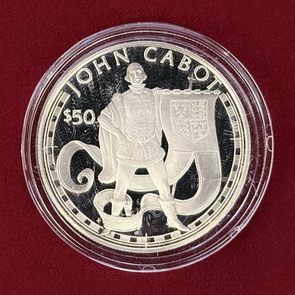 【クック諸島】ジョン・カボット 50ドル 銀貨 プルーフ 1988［B-0000500］