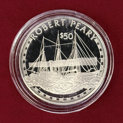 【クック諸島】ロバート・ピアリー 50ドル 銀貨 プルーフ 1988［B-0000502］