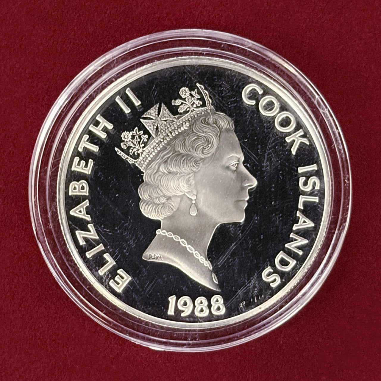 【クック諸島】ロバート・ピアリー 50ドル 銀貨 プルーフ 1988［B-0000502］