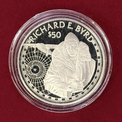 【クック諸島】リチャード・イヴリン・バード 50ドル 銀貨 プルーフ 1988［B-0000503］