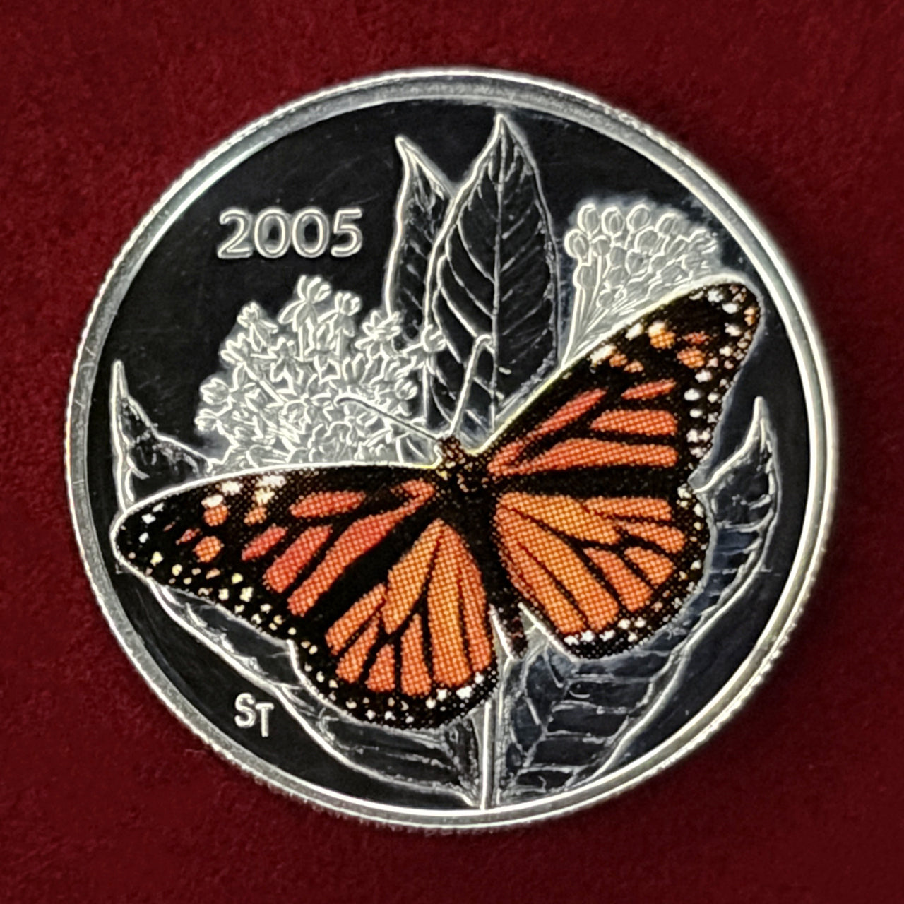 カナダ】カナダの蝶 50セント 銀貨 プルーフ 2005［B-0000511