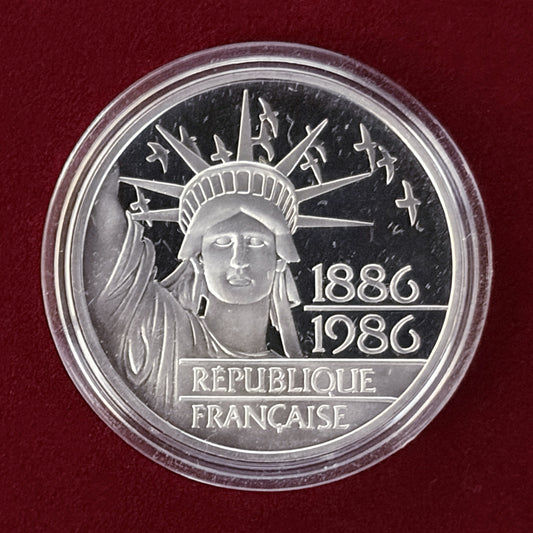 【フランス】自由の女神像100周年記念 100フラン 銀貨 プルーフ 1986［B-0000512］