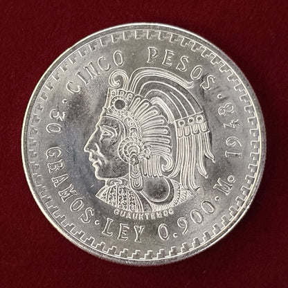 【メキシコ】5ペソ 銀貨 1948［B-0000518］