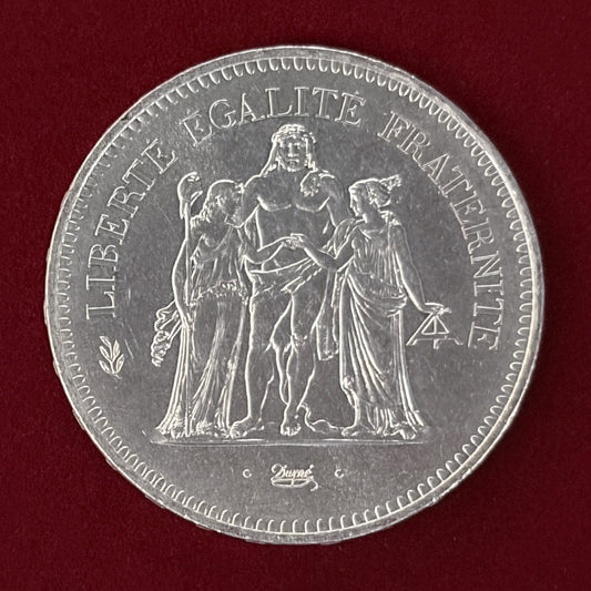 【フランス】50フラン エルキュール ヘラクレス 銀貨［B-0000520］