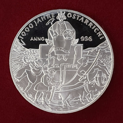 [Austria] 20 Euro Silver Proof Coin Commemorating the 1000th Anniversary of the Founding of Austria 1996 [B-0000523]