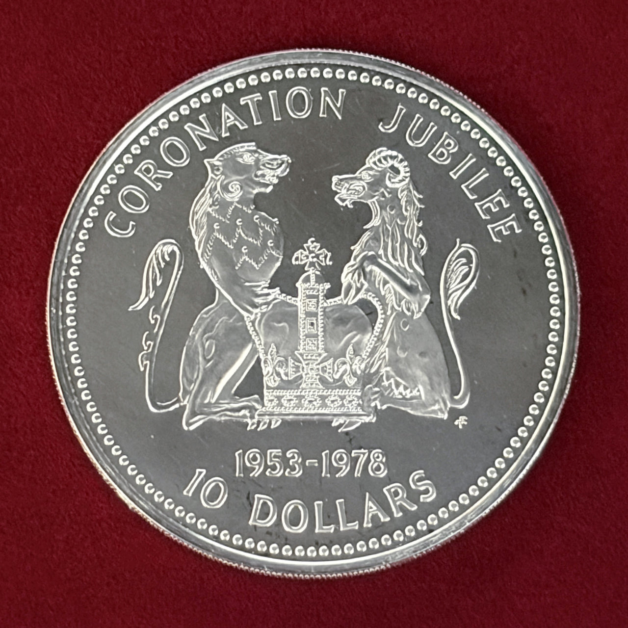 【クック諸島】エリザベス2世戴冠式25周年記念 10ドル 銀貨 1978［B-0000532］