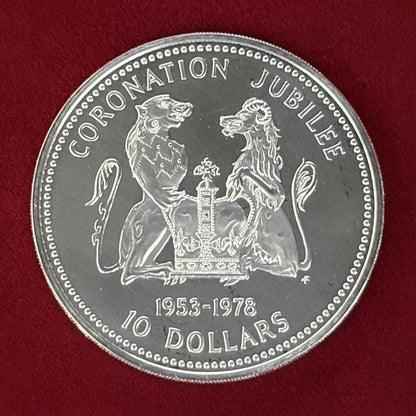 【クック諸島】エリザベス2世戴冠式25周年記念 10ドル 銀貨 1978［B-0000532］