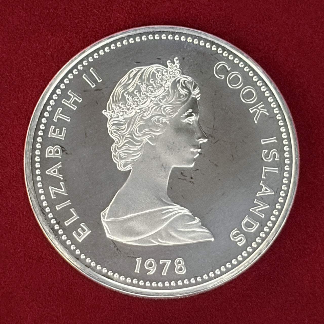 【クック諸島】エリザベス2世戴冠式25周年記念 10ドル 銀貨 1978［B-0000532］